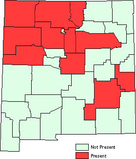 Map showing the spread of this weed across New Mexico counties